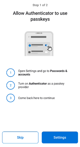 Passkey Setup Prompt