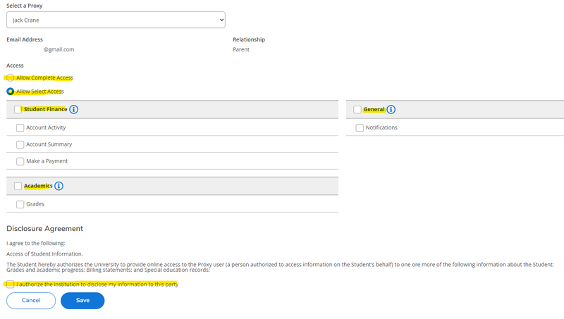 proxy access configuration